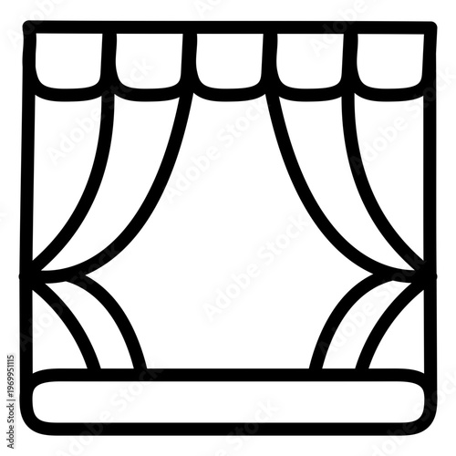 A beautiful design icon of theater curtains 