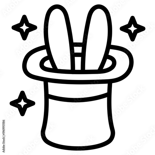 A linear design icon of bunny hat