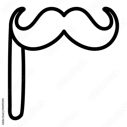 A linear design icon of mustache prop