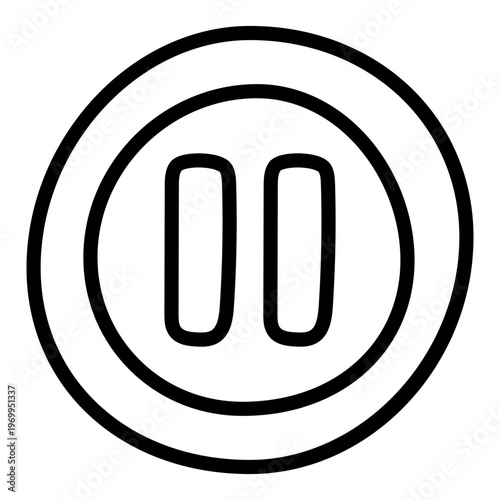 Conceptual linear design icon of pause button 