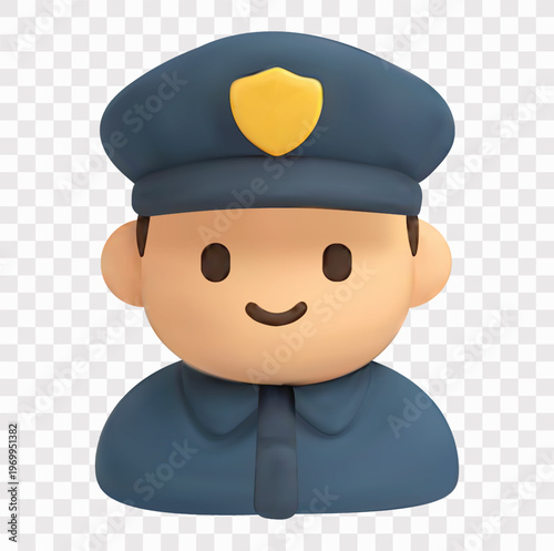 Emergency and First Aid Services Vector Icon Set | 3D icon set | police officer