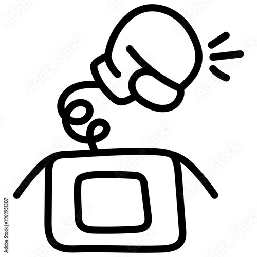 Editable design icon of prank box 