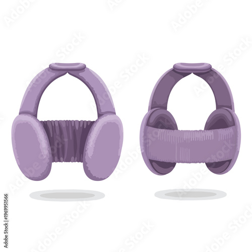 Pair of Purple Winter Earmuffs Illustration
