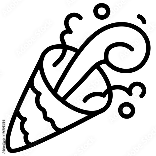 A linear design icon of popper