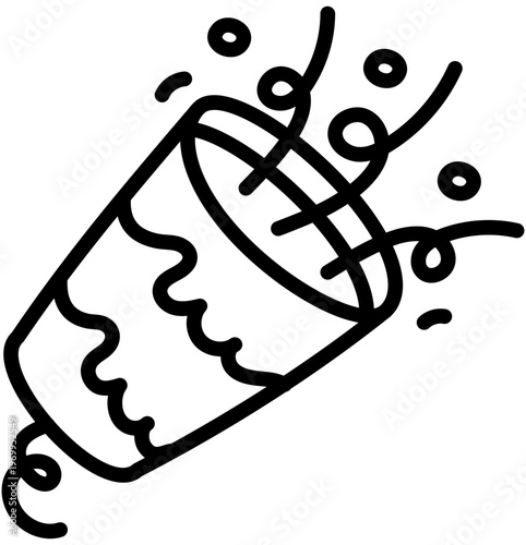 A linear design icon of popper