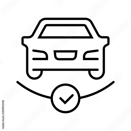 Car service icon. Transport and car service line symbol. Black and white.