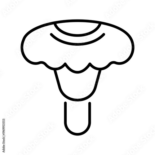 Chanterelle mushroom icon. Food and edible mushrooms line symbol. Black and white.