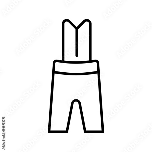 Fencing pants icon. Sports and fencing line symbol. Black and white.