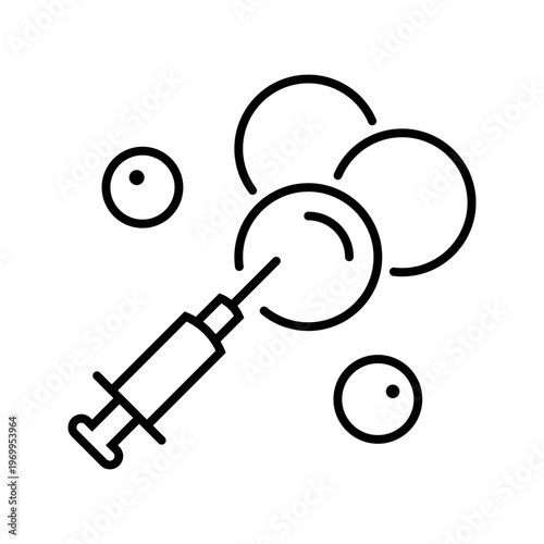 In vitro fertilization icon. Healthcare and fertility line symbol. Black and white.