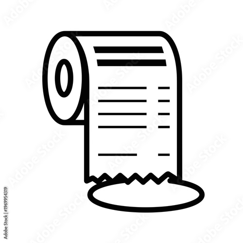 Receipt paper roll with lines.