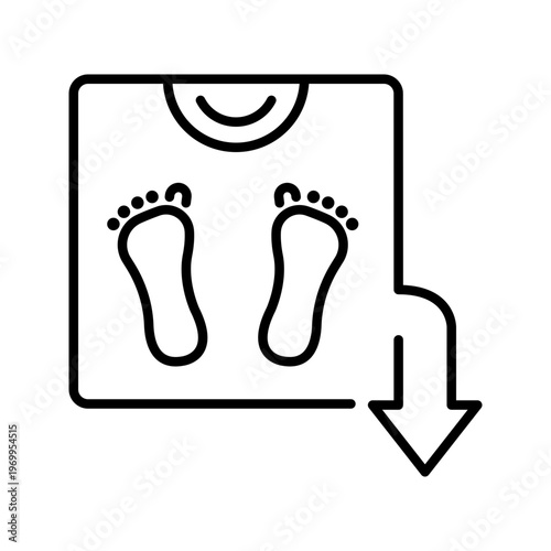 Weight loss icon. Healthcare and weight management line symbol. Black and white.
