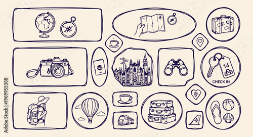 Architecture travel vector icons, world landmark building symbols, tourism sightseeing map design, church mosque temple set, historical monument icon collection, city travel journey symbols, global ar