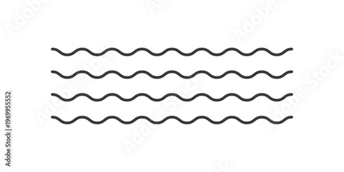 Silhouette wave line. Ocean wave line. Water Wave, Sea Line, and Surf Element. Black water wave. Vector illustration