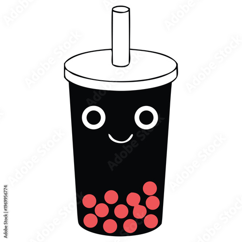 A simple red soda can illustration with a straw, representing a cold refreshing drink in a clean isolated style.