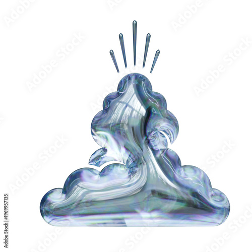 ascension cloud Glassmorphism 3D Render Icons