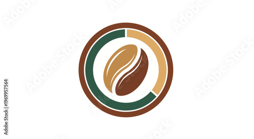 Coffee Bean Logo Design Element.