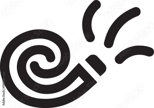 Black megaphone icon, loudspeaker symbol, sound wave signal, notification element