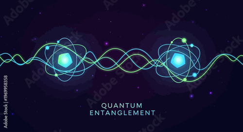 Quantum Entanglement Science Concept Illustration.