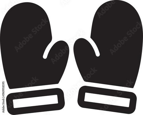 Black mittens, winter gloves, cold weather accessories, hand warmers