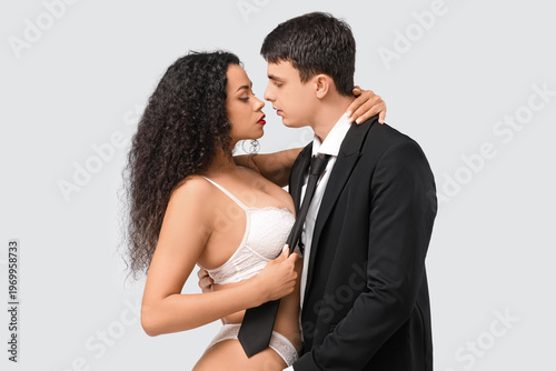 Passionate young couple on ...