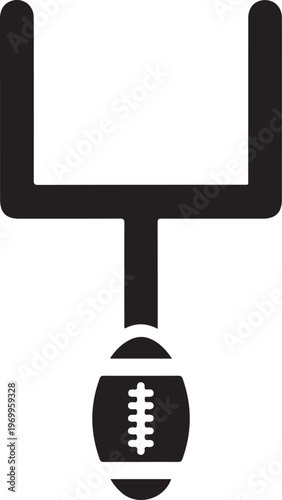 American football goalpost, football icon, sports equipment, athletic symbol