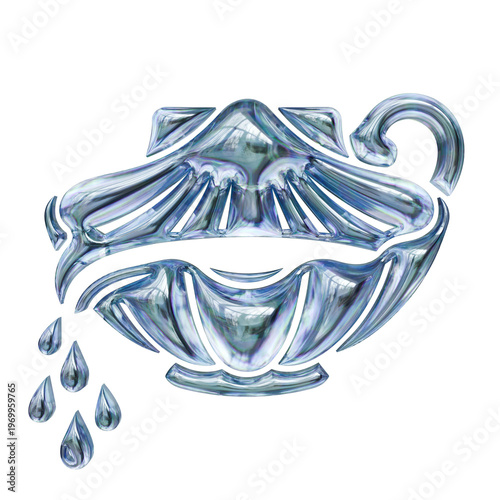 Holy water Glassmorphism 3D Render Icons