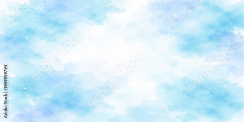 A beautiful clear blue sky with fluffy white clouds creates a bright summer cloudscape and a peaceful nature atmosphere on a sunny day