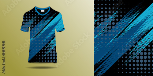 T-shirt Sport Design Template, T-shirt Mockup Abstract Grunge Sport Jersey Design For Cricket, Football Soccer, Racing, Sports, Running Soccer Jersey. Uniform Front View