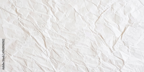 A high-quality blank white crumpled paper texture featuring a wrinkled and creased vintage surface with an aged rough grunge pattern on a brown parchment material backdrop