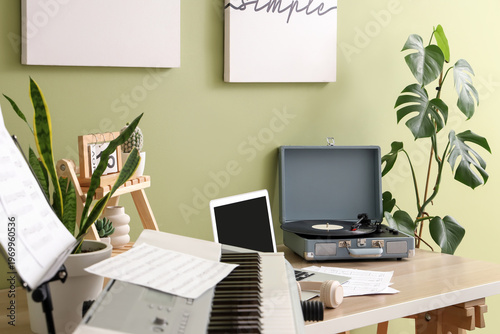 Musician's workplace with l...