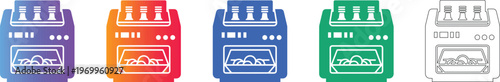 Toaster Appliance Icons Set Flat Vector