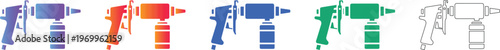 Five Gradient Spray Gun Icons