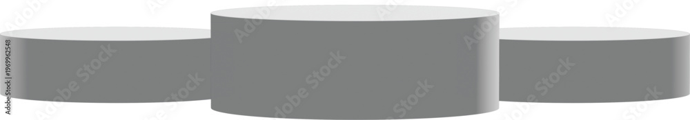 Fototapeta premium Minimal white podium display platforms on light background for product presentation