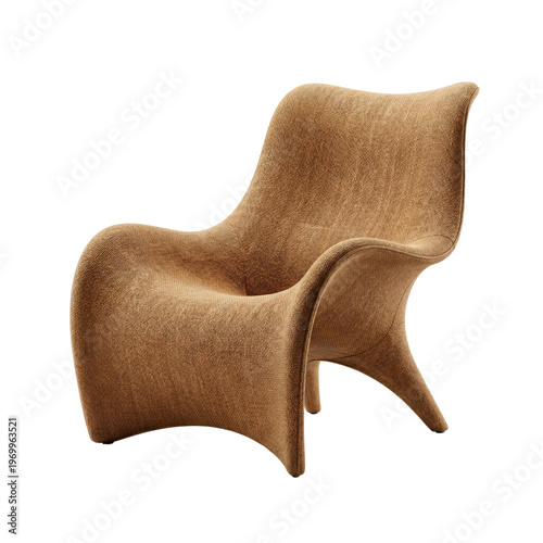 Obraz na płótnie Modern brown upholstered lounge chair isolated