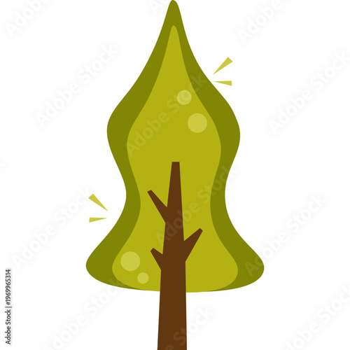 Stylized Green Tree Vector Illustration