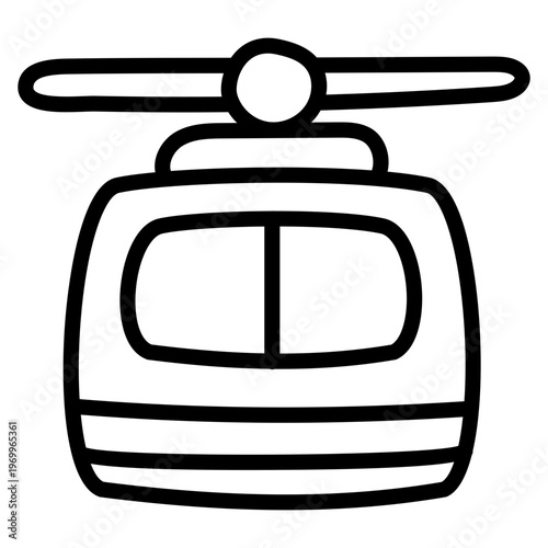 A unique design icon of cable car