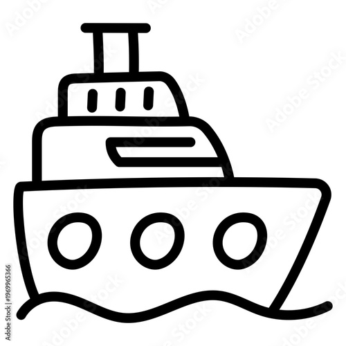 A linear design icon of boat 