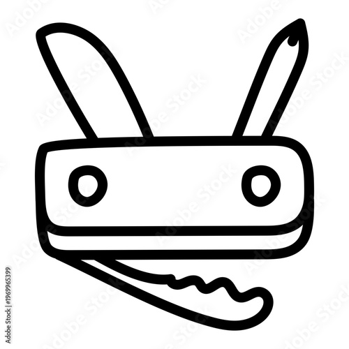 Trendy vector design of pocket knife 