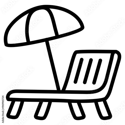 Modern design icon of sunbed 