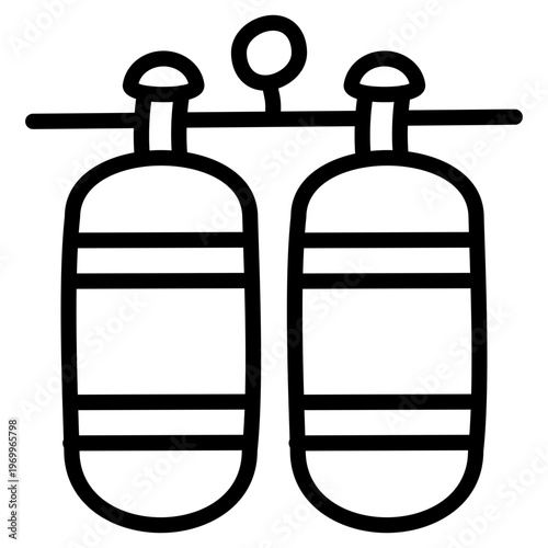 Trendy vector design of oxygen cylinders