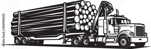 Log truck, lumber transport, timber hauler, forestry vehicle, heavy industry