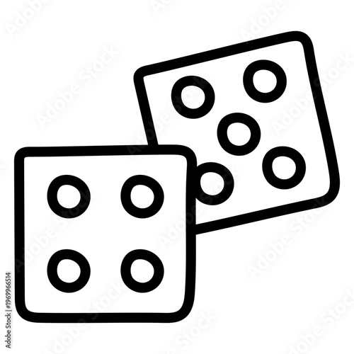 A linear design, icon of ludo dices