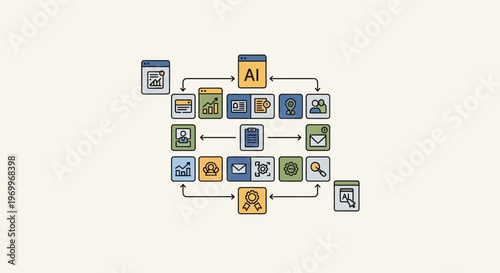 Artificial intelligence workflow automation process diagram