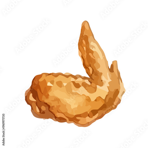 Watercolor-style glazed chicken wings illustration, crispy sweet and spicy wings ／ 水彩手羽先