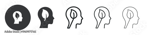 Eco-friendly Mindset thin line and solid icon. Multi series icon. Web minimal icon