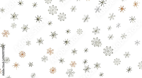 Festive snowflakes on white...