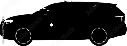 Black taxi car, vector silhouette, modern sedan, transportation icon