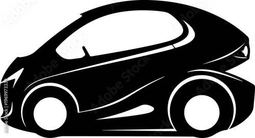 Black taxi car, vector silhouette, modern sedan, transportation icon