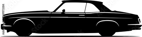 Black taxi car, vector silhouette, modern sedan, transportation icon