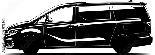 Black taxi car, vector silhouette, modern sedan, transportation icon